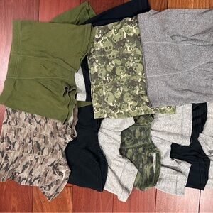 Hanes Kids' Green, Black, Gray, and Camouflage Shorts Set